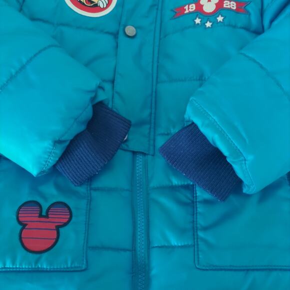 DISNEY store Boys/kids blue Mickey mouse hood/long sleeve down Jacket size 4 EUC - Picture 4 of 12